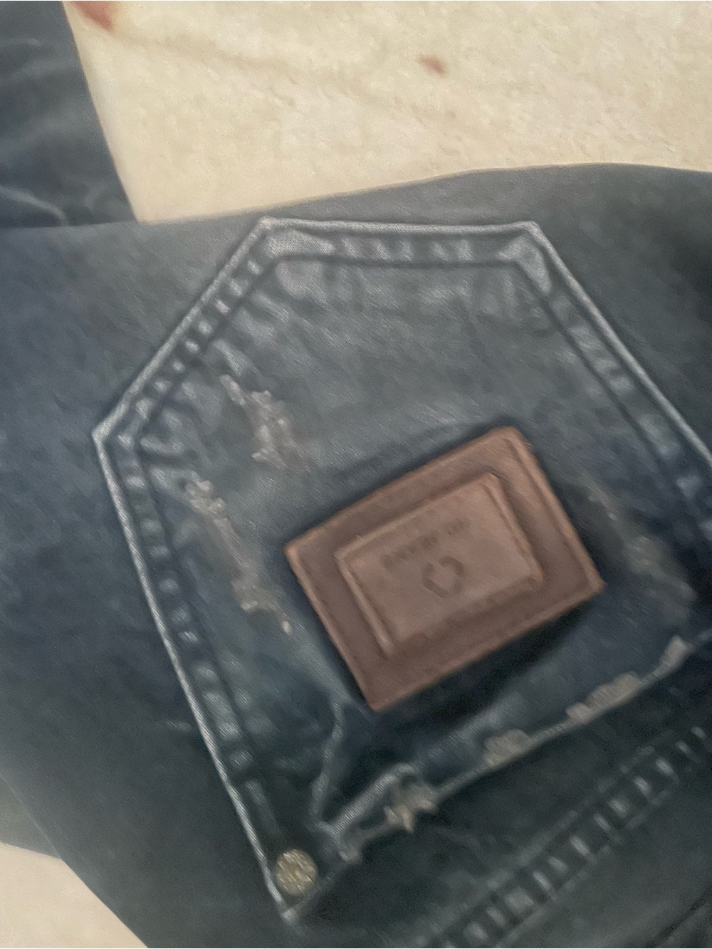 Dark Blue Women’s Boyfriend Jeans with Distressed Detail - Picture 3 of 5
